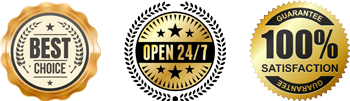 3 badges_best choice 24 7 service 100 percent satisfaction