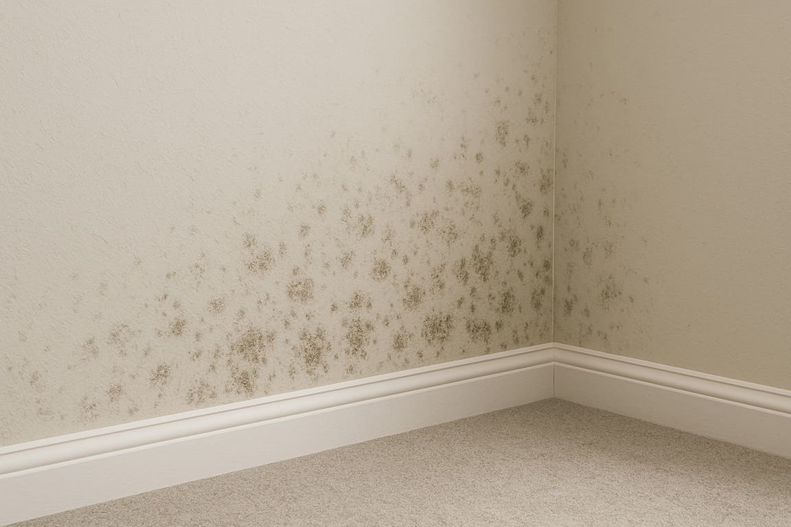 mold on a basement wall from broken drain mold on a basement wall from broken drain